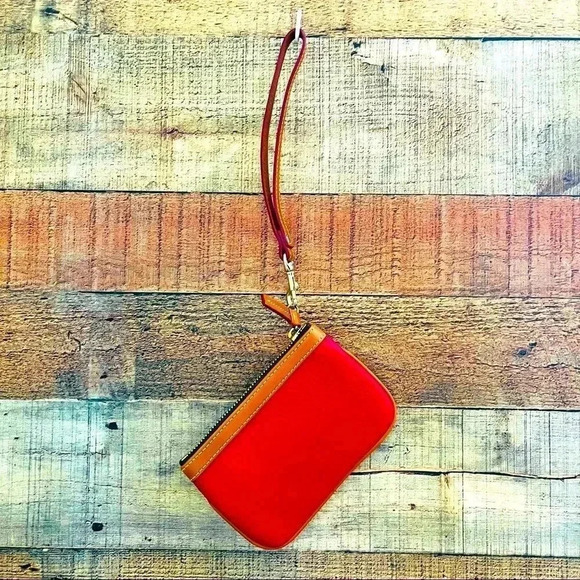 Dooney & Bourke Leather Wristlet in Burgundy - Picture 2 of 5